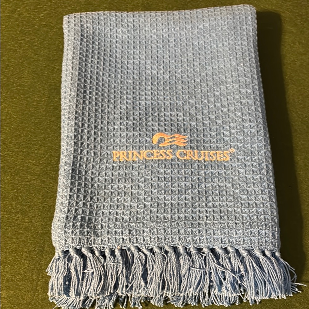 New Princess Cruises Blue Waffle Weave Towel Or Beach Blanket 27”X 52”